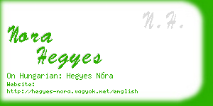 nora hegyes business card